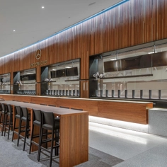 Timber Battens at the Mercedes-Benz End Zone Club