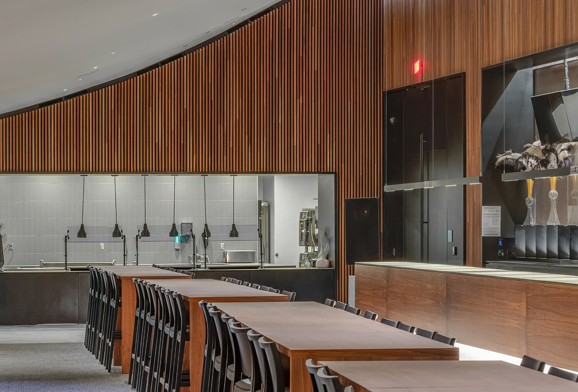 Timber Battens at the Mercedes-Benz End Zone Club