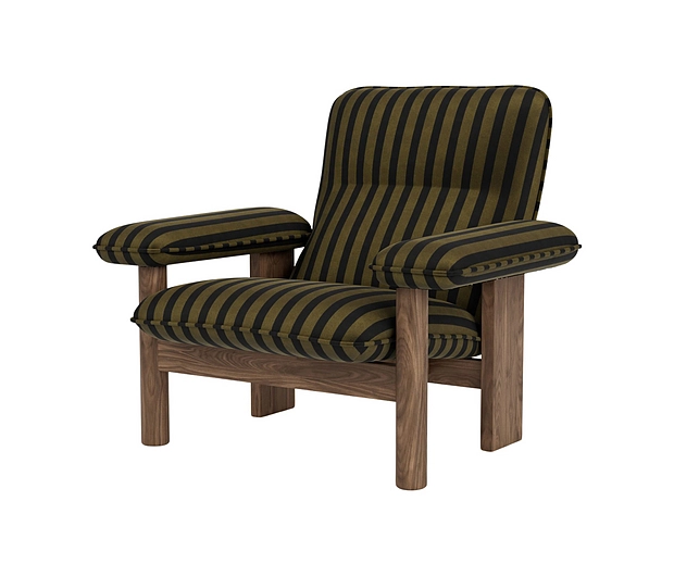 Brasilia Lounge Chair, Walnut Base | Cabanon Soft - Roseau