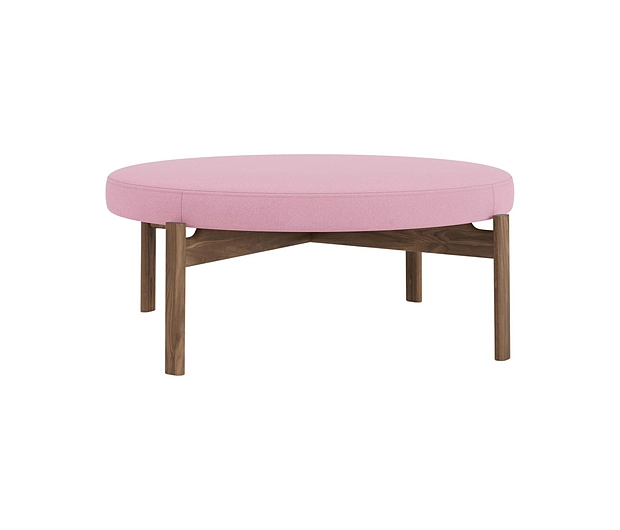 Passage Pouf, Walnut Base | Vidar - Pink, 0526