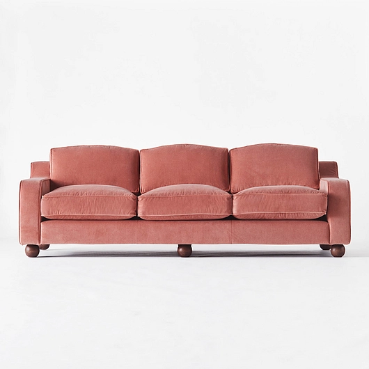 Lola Sofa - Velvet Vintage Pink