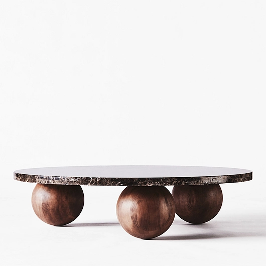Sphere Sofa Table - Round Dark Emperador