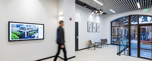 Alcon LED interior lighting in office lobby