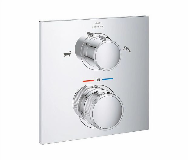 Thermostat for concealed installation with 2 way diverter hand shower / bath filler