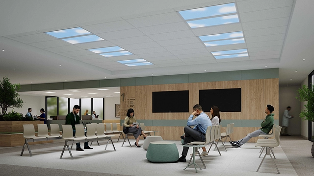 Observe cloud light in waiting room