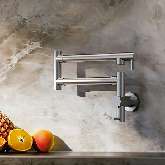 Brushed Nickel Wall-Mounted Faucet