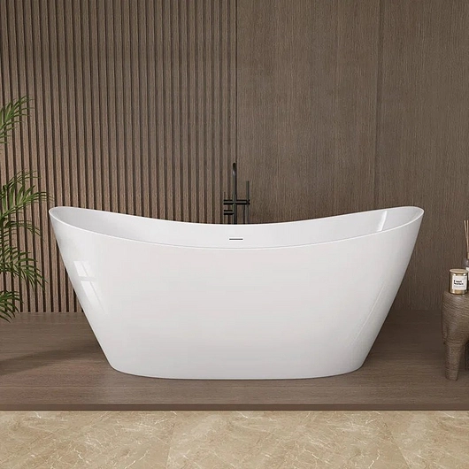 Rio White Bathtub with Shower Set