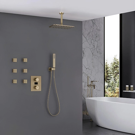 Brushed Gold Shower Set