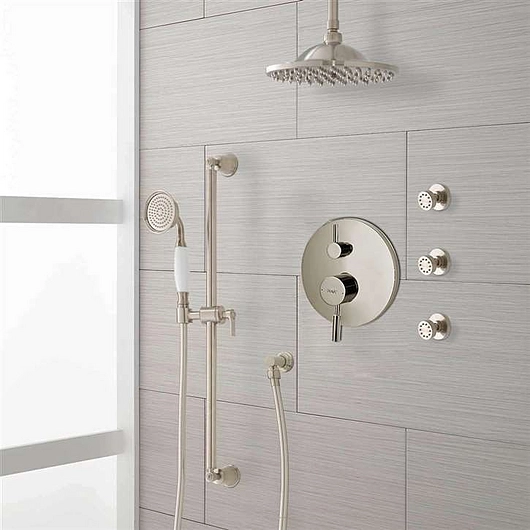 Brushed Nickel Deluxe Shower System