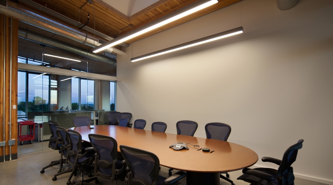 Energy efficient LED fixtures in the Bullitt Center