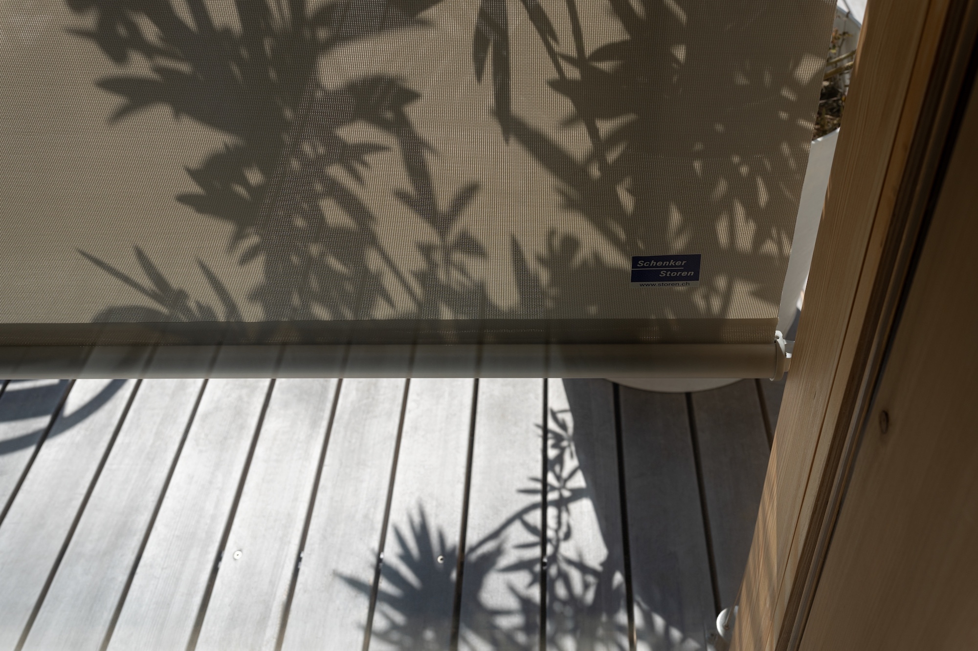 Vertical Fabric Blinds at a Wooden House in Zurich