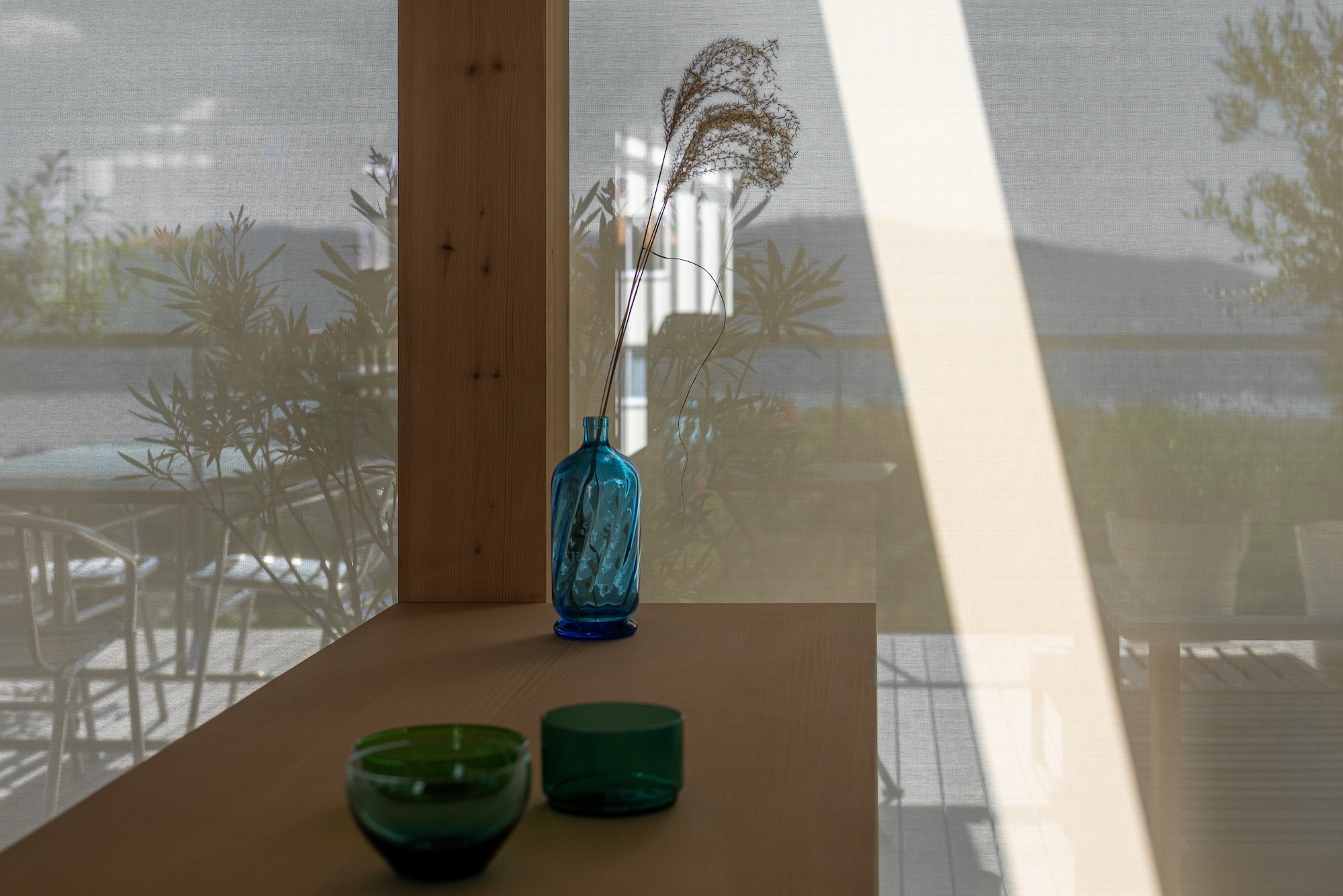 Vertical Fabric Blinds at a Wooden House in Zurich