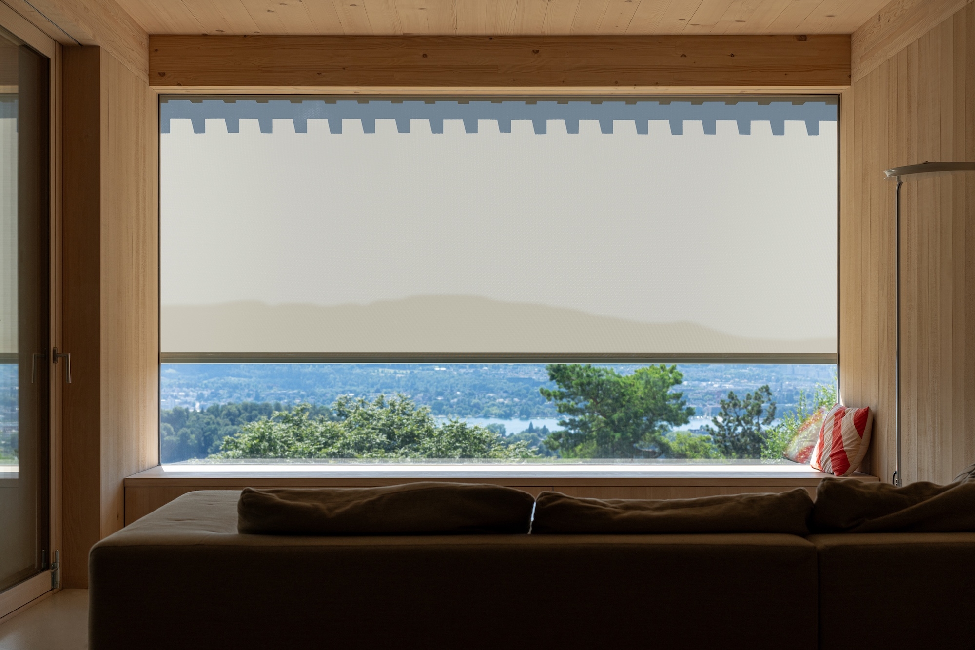 Vertical Fabric Blinds at a Wooden House in Zurich