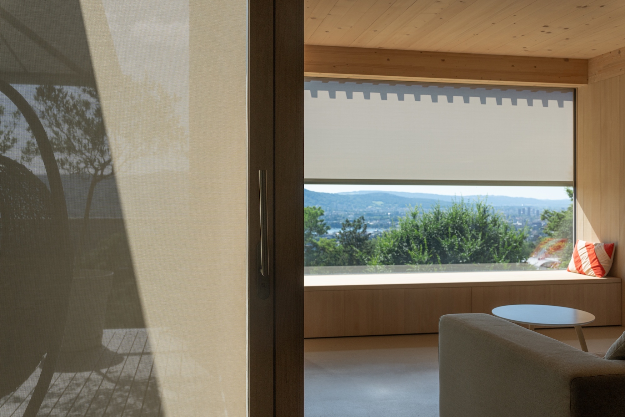 Vertical Fabric Blinds at a Wooden House in Zurich