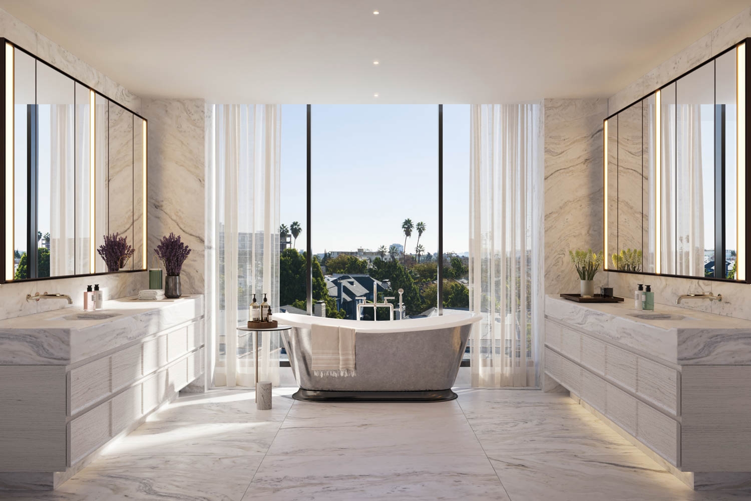 Marble Cladding in Luxury Beverly Hills Residences