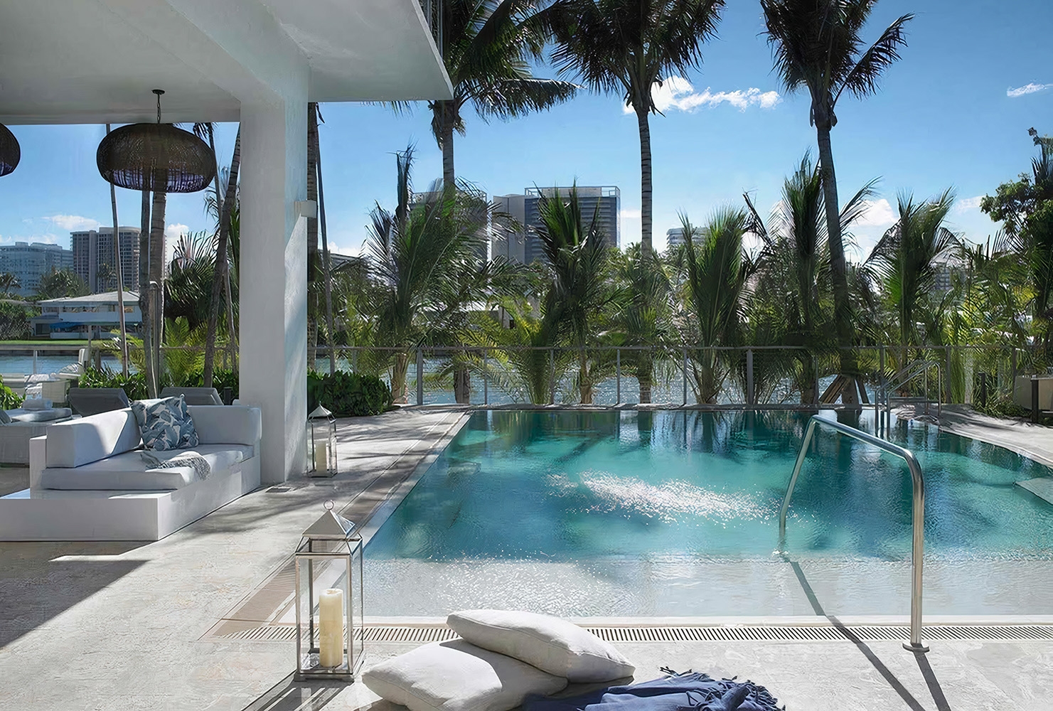 Stone Pool Grates at Miami Beach Luxury Hotel