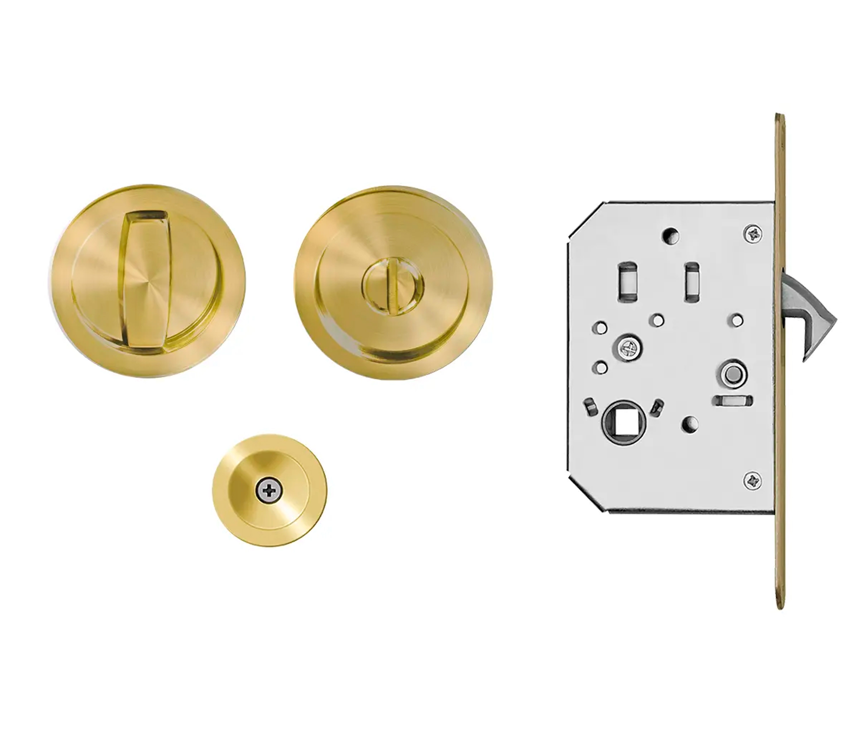Flush Pull Handles - Satin Brass Collection