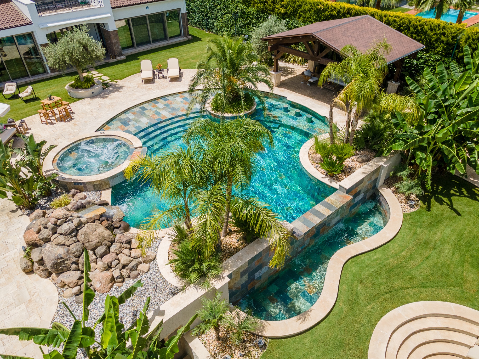 Porcelain Pool Tiles in Villa Project