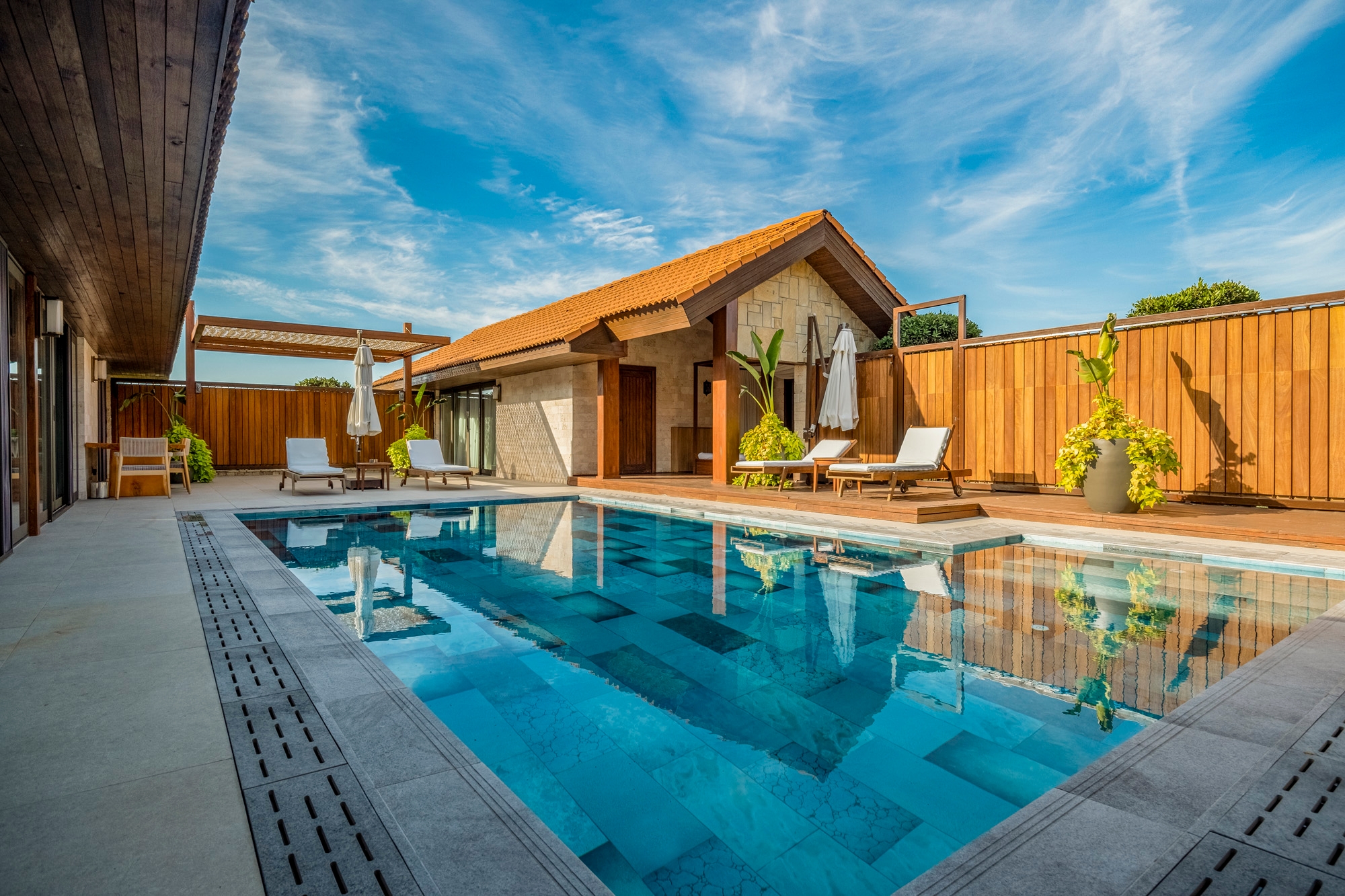 Porcelain Pool Tiles in Hotel Project