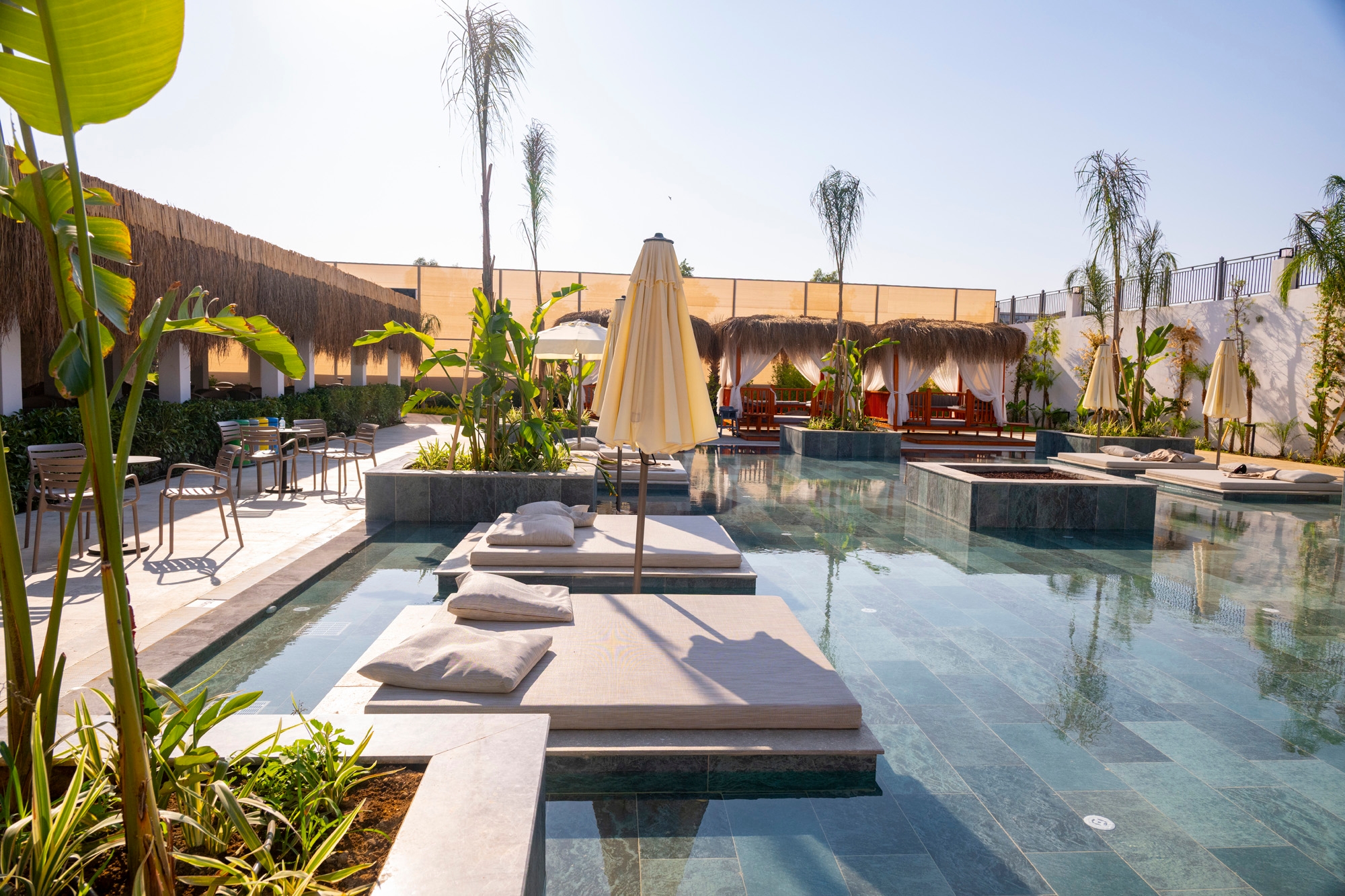 Natural-Toned Tiles in Hotel Pool