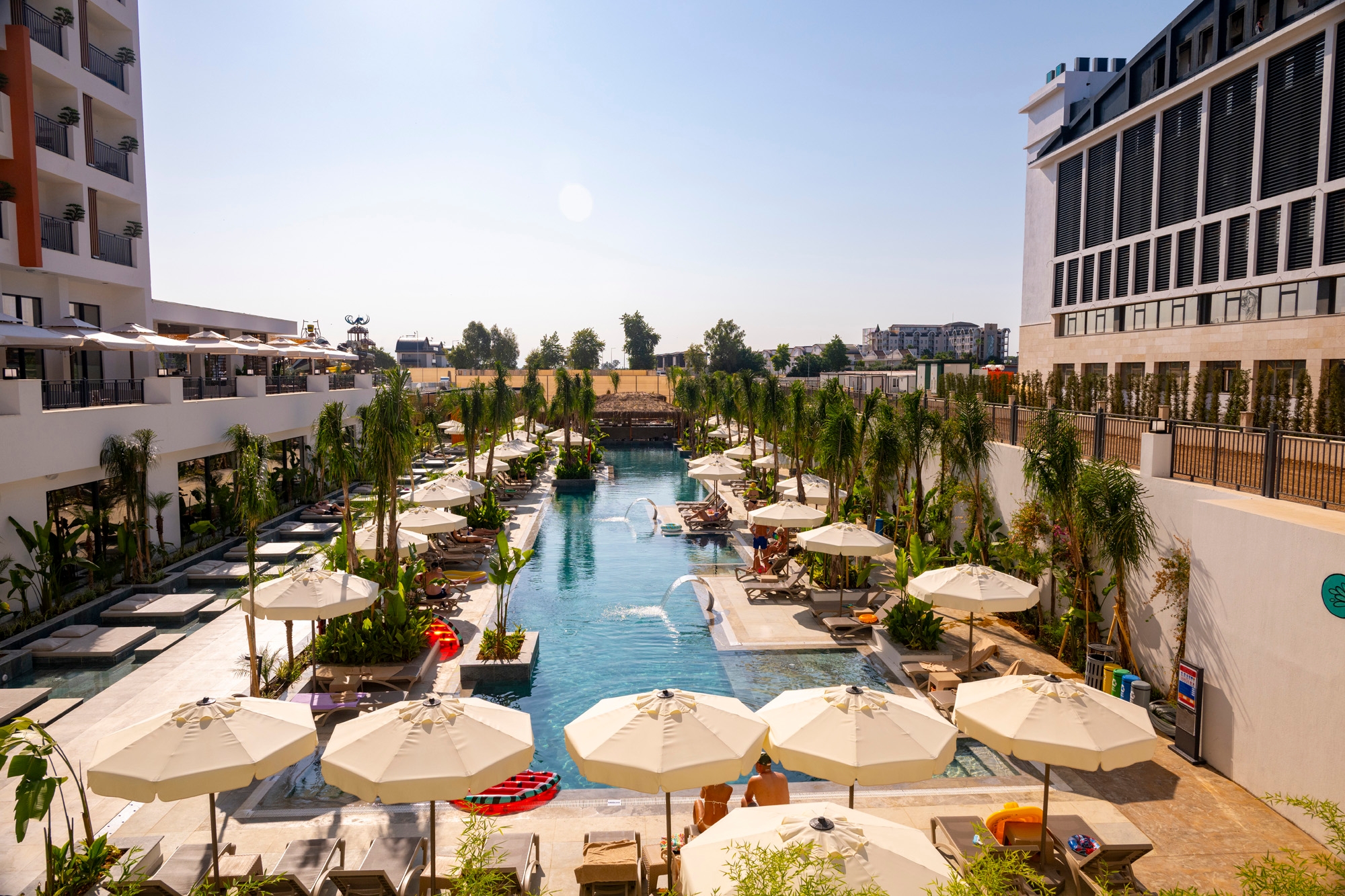 Natural-Toned Tiles in Hotel Pool