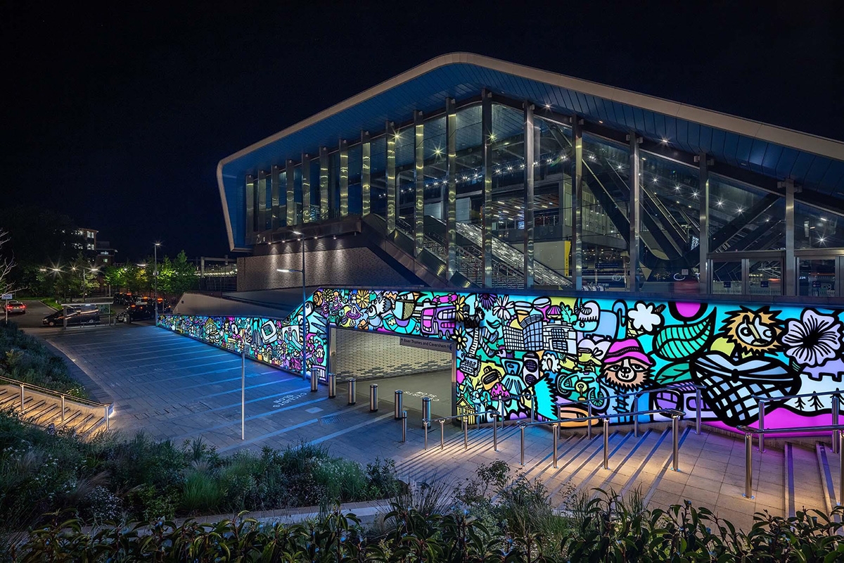 Backlit HIMACS Urban Artwork in Reading