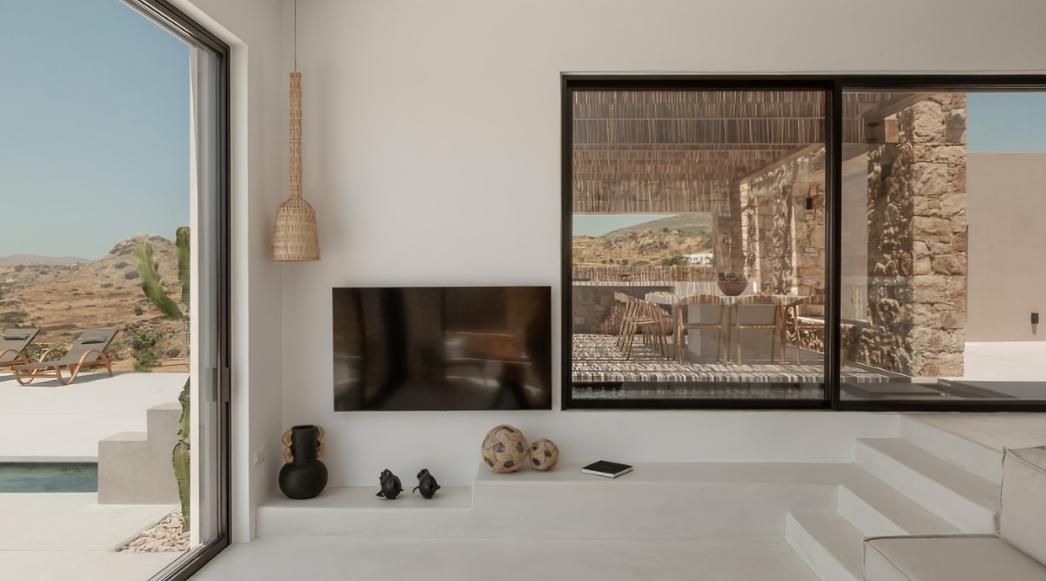 Matt Black Aluminum Frames in Naxos Villa