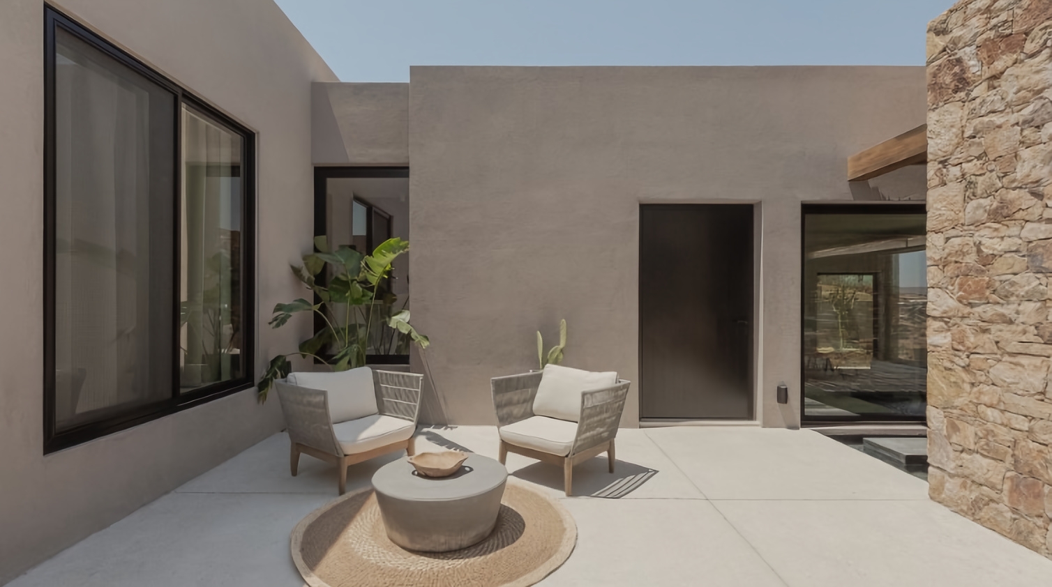 Matt Black Aluminum Frames in Naxos Villa