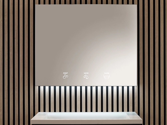 LED pictograms for each function: water, air, and soap