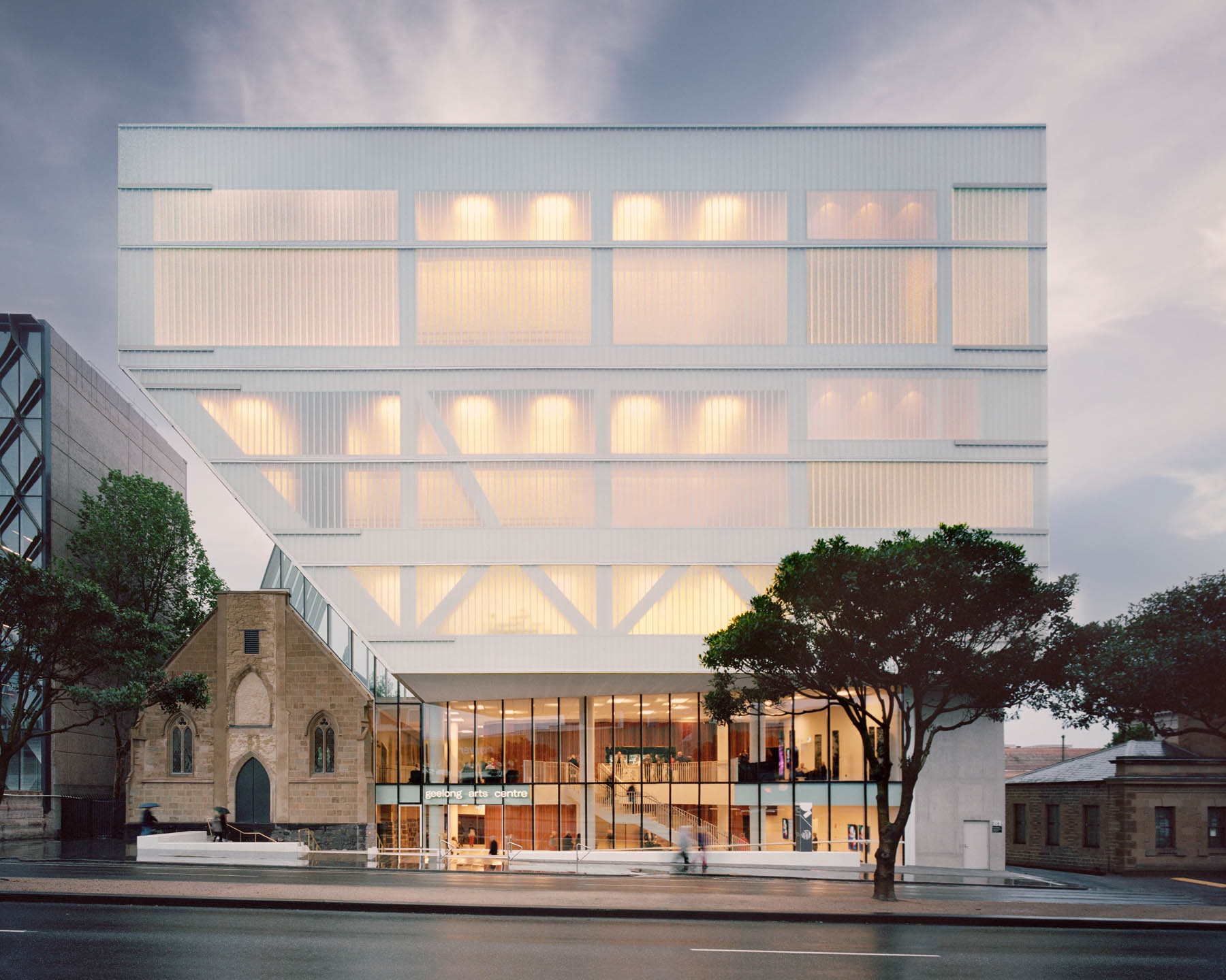 Profiled Glass at Geelong Arts Centre