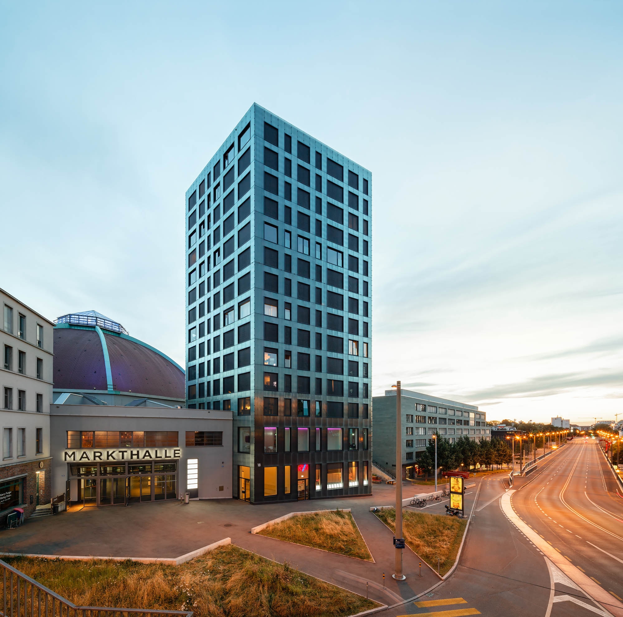 Ornament Glass at the Basel Market Hall