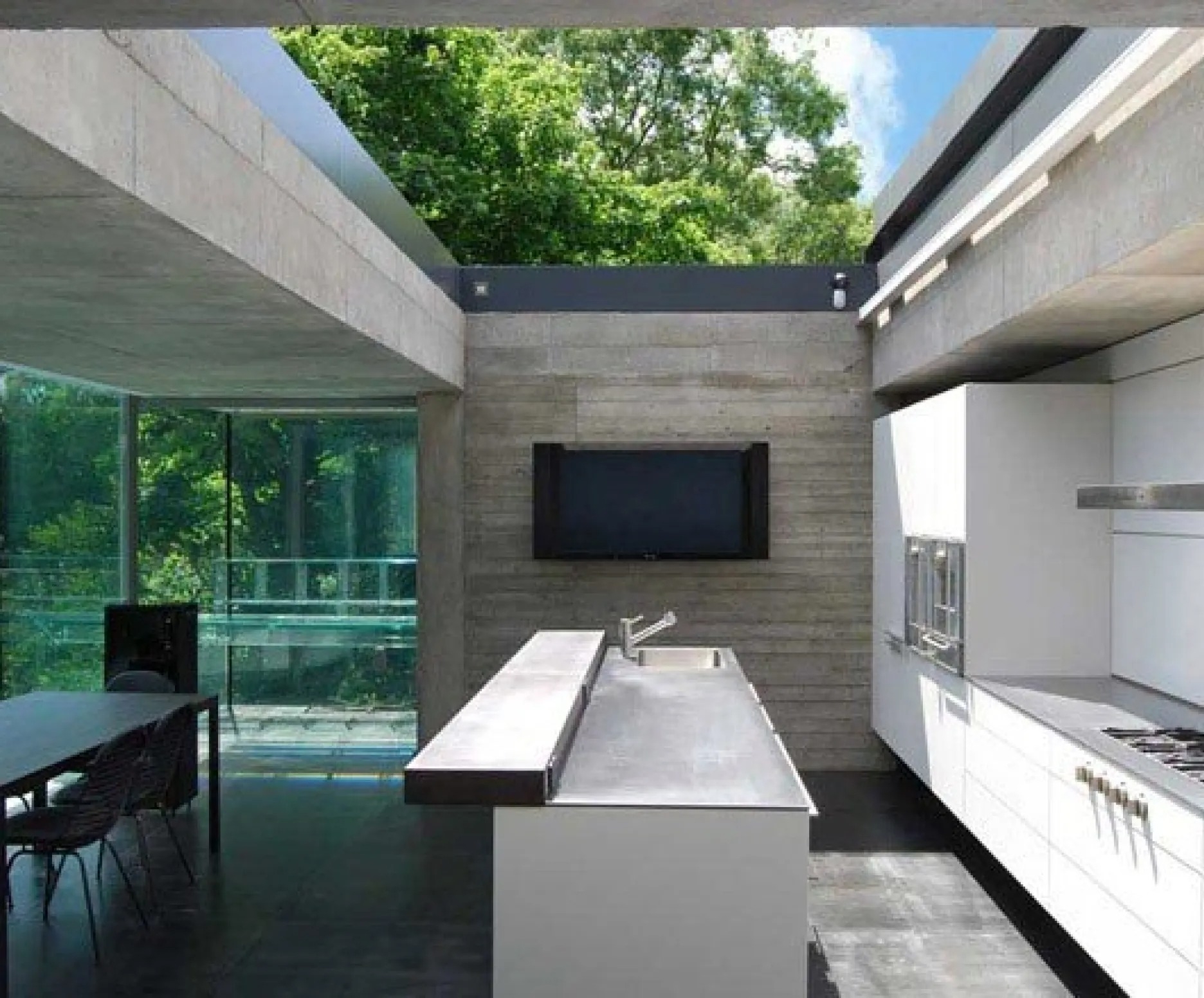 Custom Sliding Over Roof Skylight in Contemporary Outbuilding