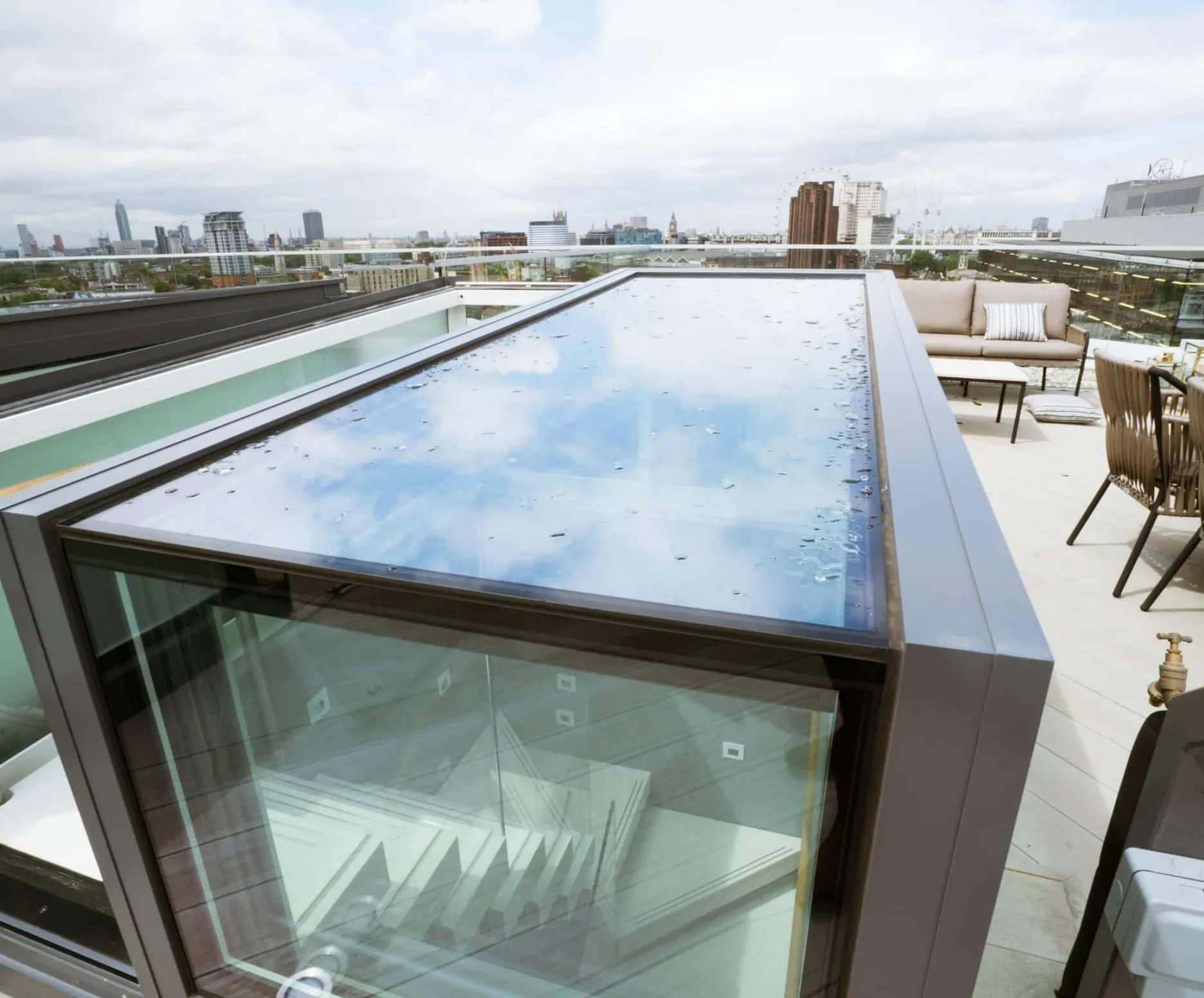 Freestanding Box Skylight in Stylish Penthouse