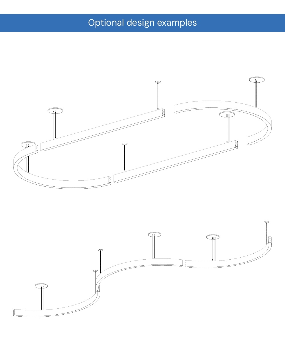 Curved Direct/Indirect LED Pendant System