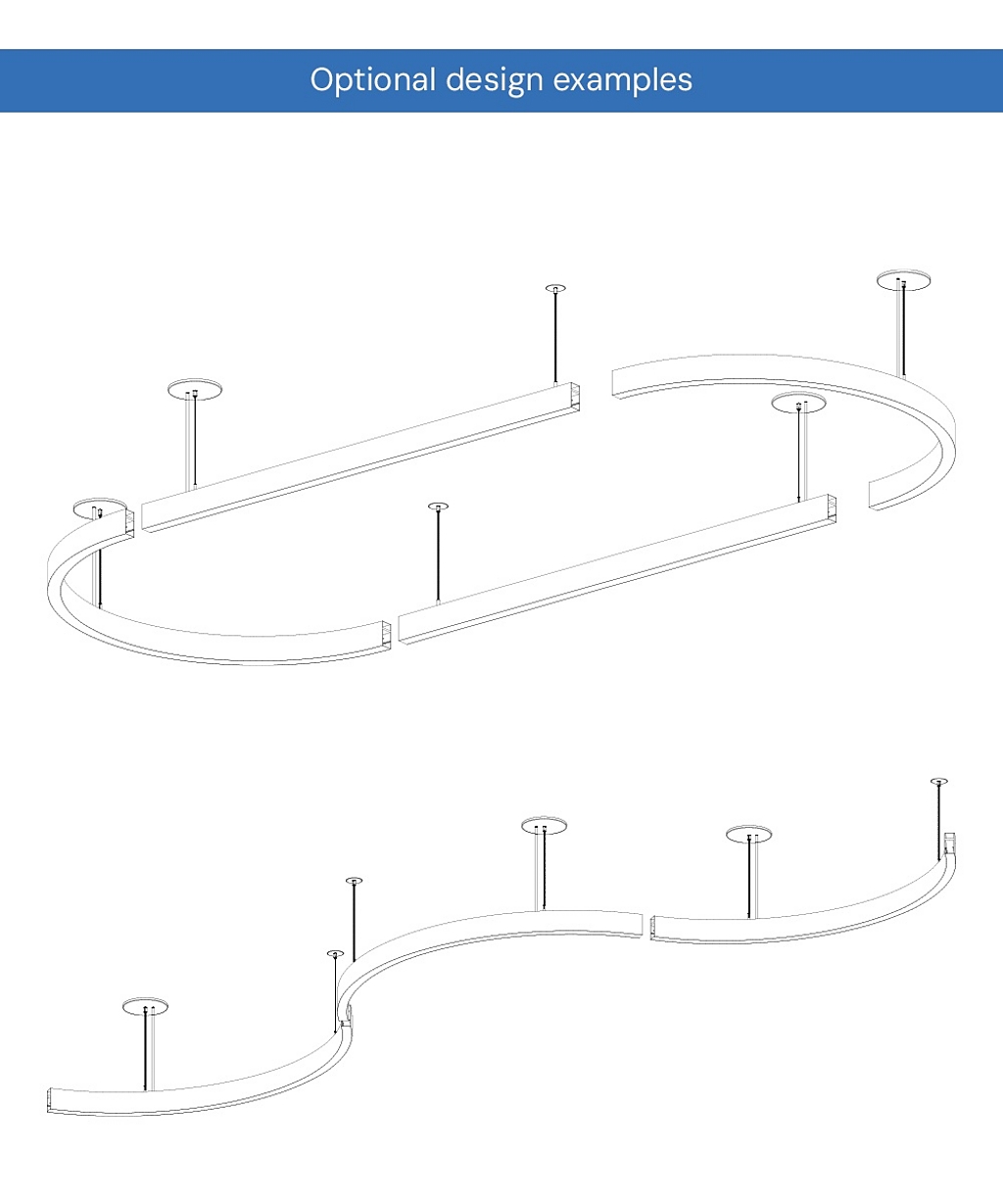 Curved Direct/Indirect LED Pendant System