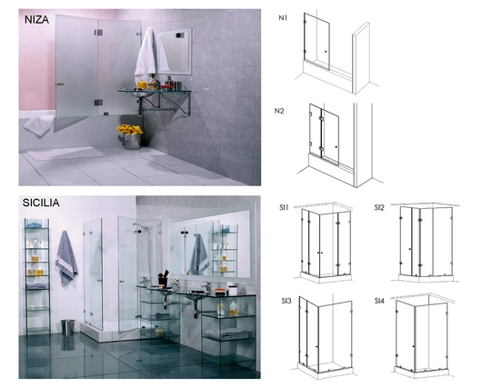 Modelos de las puertas de ducha Shower Door
