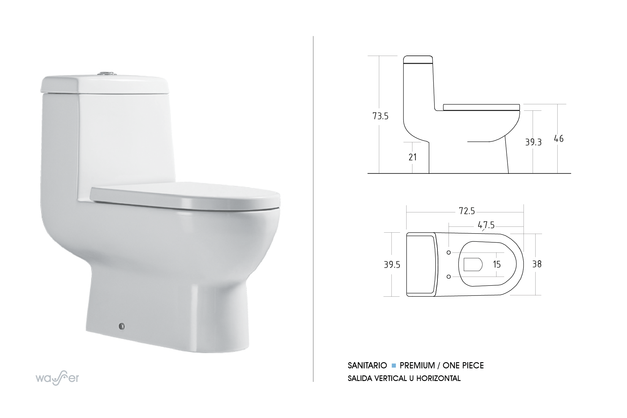 Sanitario One Piece Premium - Wasser