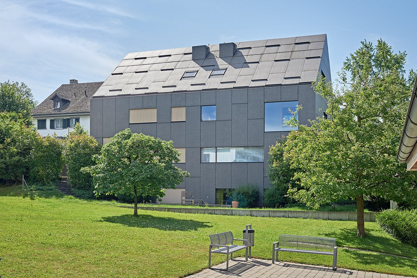 Fiber Cement Roof Panel - Swisspearl 5th facade