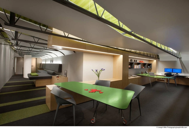 Private Executive Office / Fitzsimmons Architects - Offices Interiors, Kitchen, Facade, Beam, Door, Table, Chair