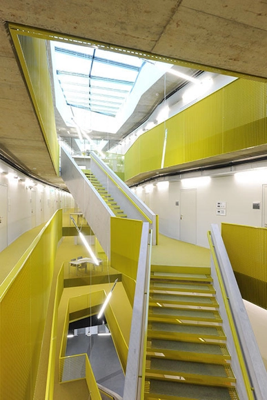 Science Park Linz / Caramel Architekten -  Science Center, Stairs, Handrail, Door, Facade