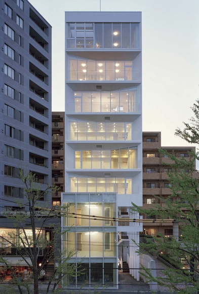 Ebi / yHa architects + L&C design - Office Buildings, Facade, Balcony, Cityscape