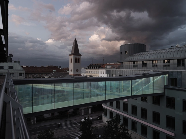 Bridge in Vienna / SOLID architecture - Pedestrian Bridge, Facade, Handrail, Cityscape