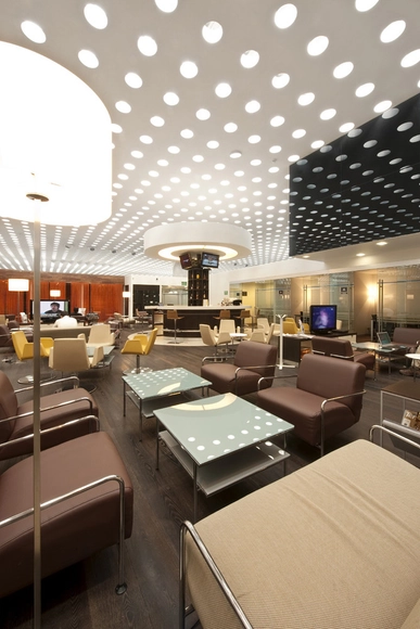 Final departure lounge Terminal 2 Mexico City International Airport / SPACE - Interior Design, Kitchen, Table, Lighting, Chair