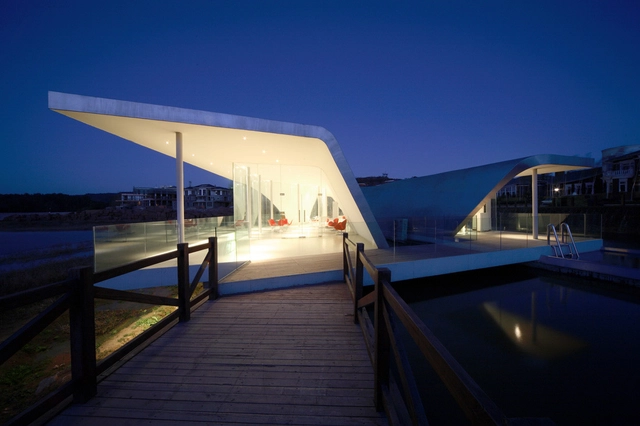 Hong Luo Club House / MAD Architects - Hospitality Architecture, Deck, Handrail, Stairs, Facade