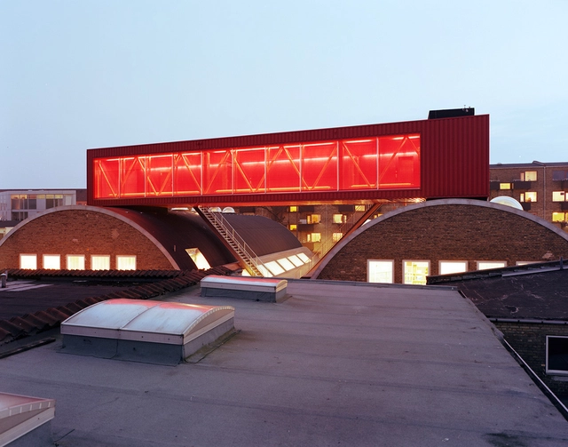 Sjakket Youth Club / PLOT = BIG + JDS - Adaptive Reuse, Facade, Arch, Bench