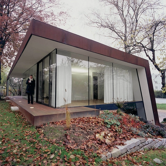 Folded Corten House / x Architekten - Houses, Garden, Door, Facade, Forest