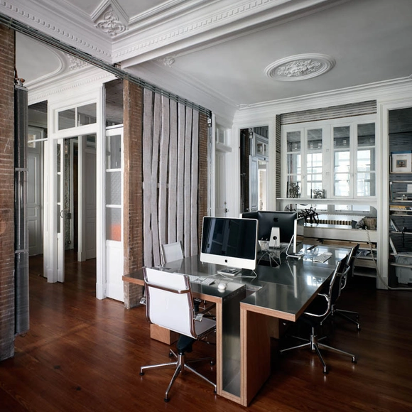 Architecture Studio / Novan&Vesson Architects - Offices Interiors, Kitchen, Door, Beam, Table, Chair