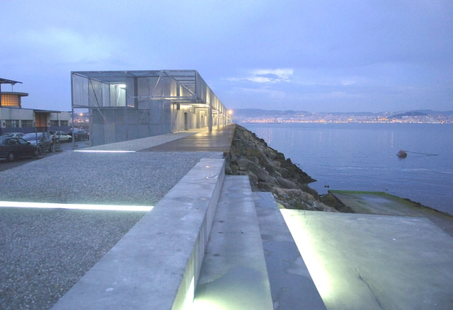Fishermen warehouses in the port of Cangas / Irisarri + Piñera - Warehouse, Facade, Stairs