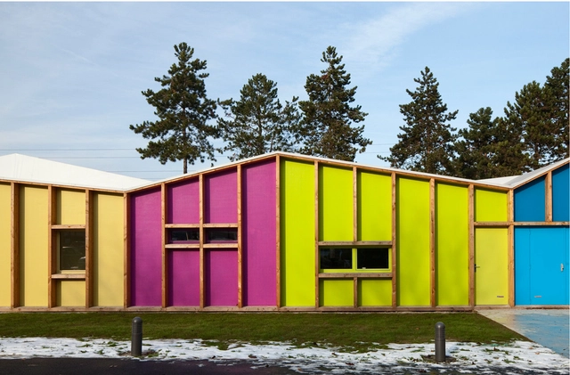 Epinay Nursery School / BP Architectures - Kindergarten, Door, Facade