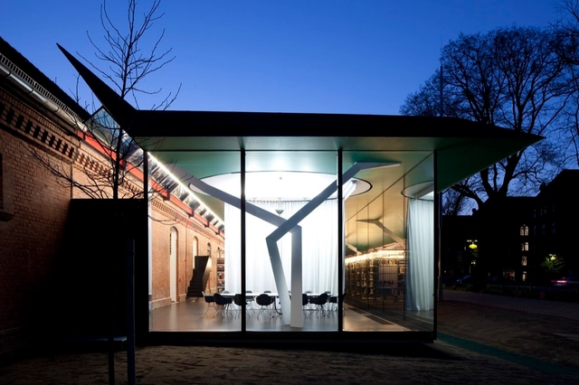 Horse on the Ceiling / Zauberscho(e)n - Visual Arts Center, Facade, Door, Arch